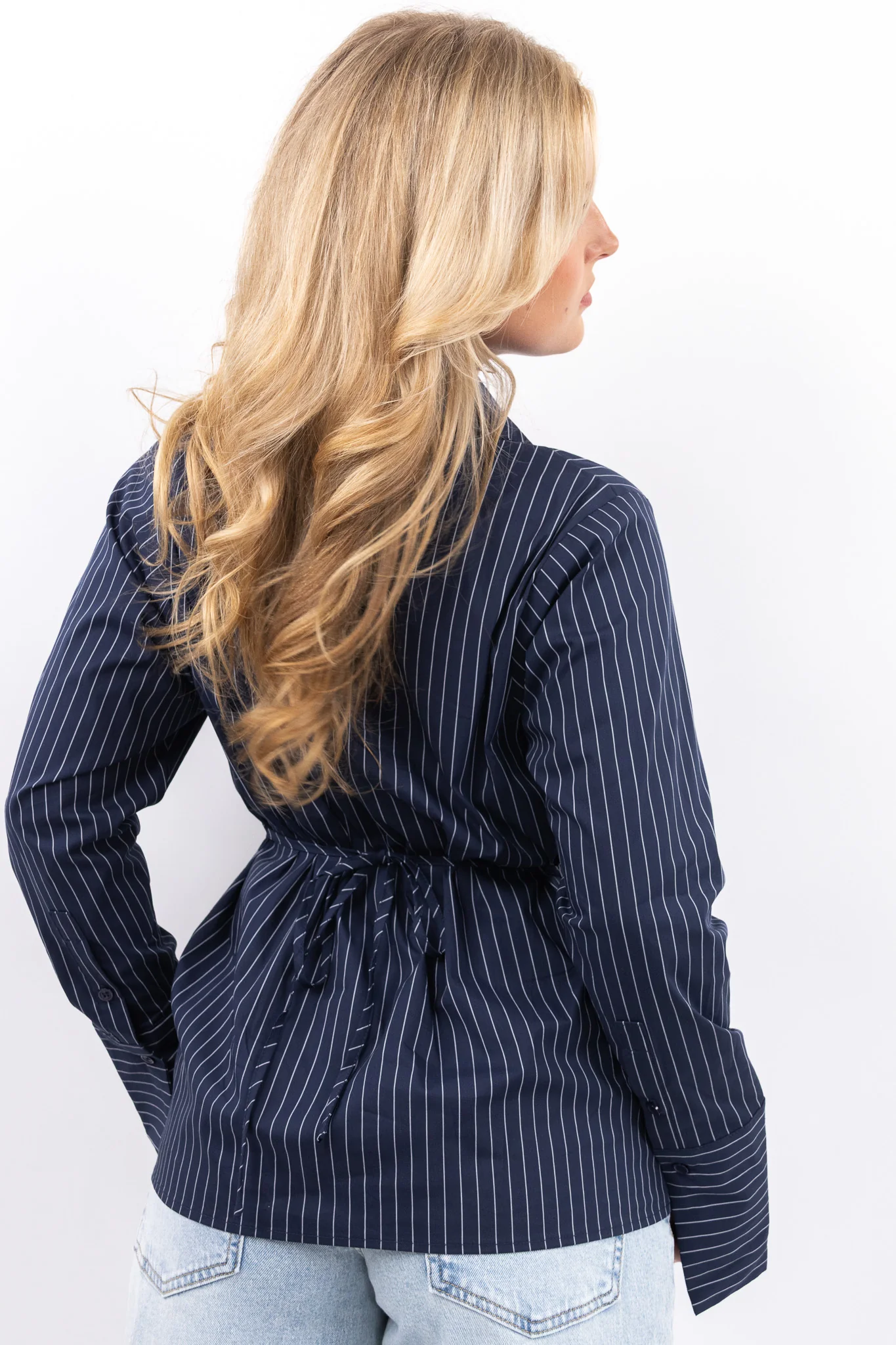 Tailored Stripe Blouse - Image 8