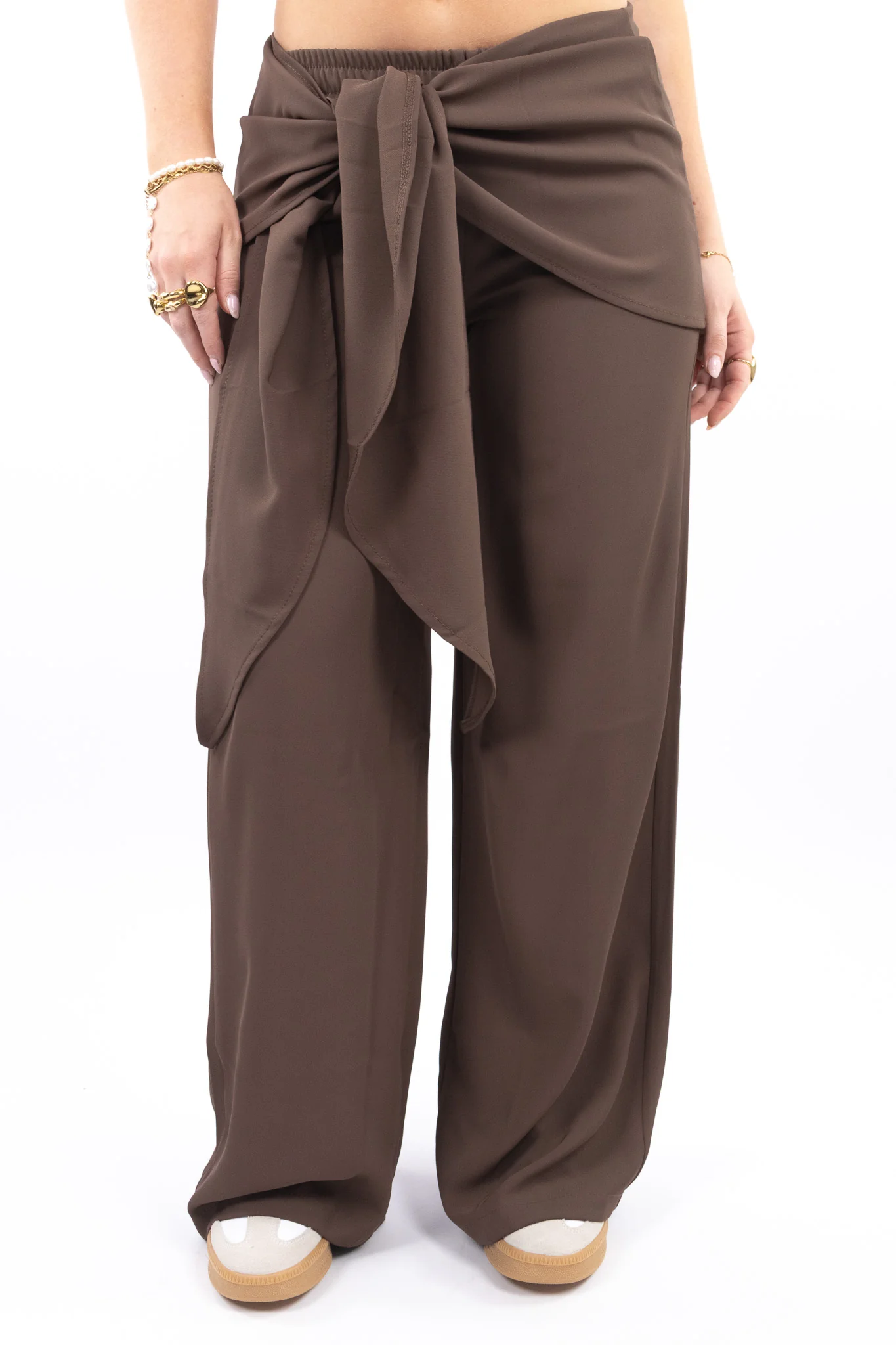 Tie Waist Wide Leg Pants - Image 3
