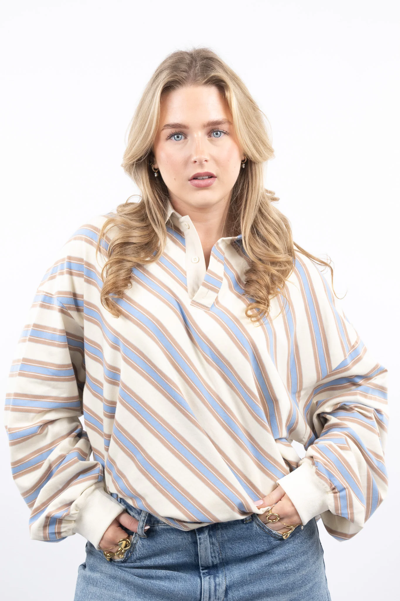 Vintage Stripe Boxy Fit Polo - Image 5