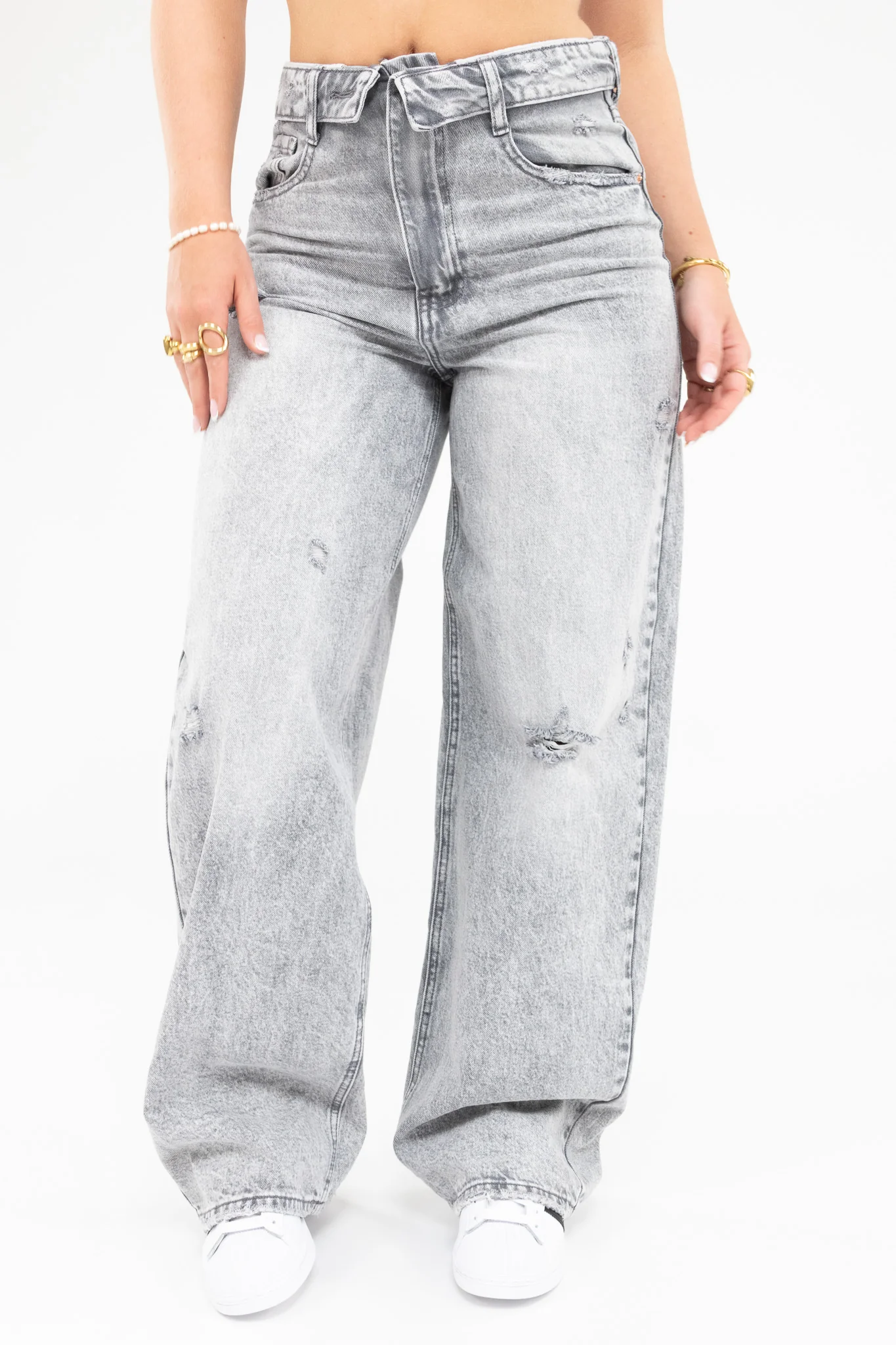 Viral Fold Over Jeans - Image 4