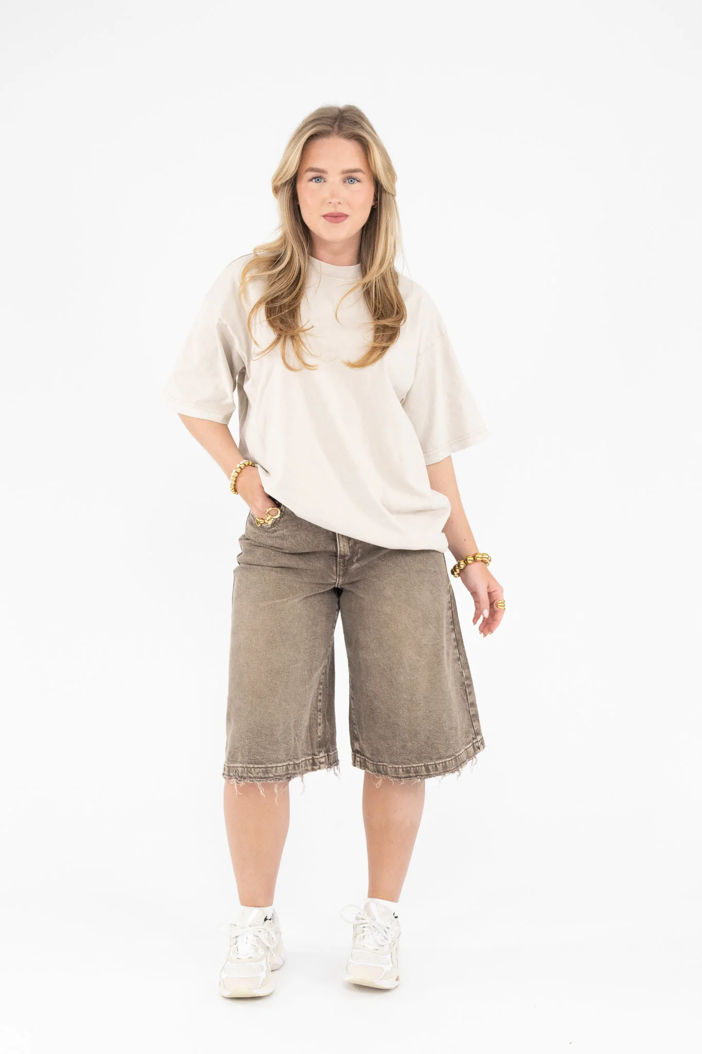 Baggy Denim Jorts - Image 3